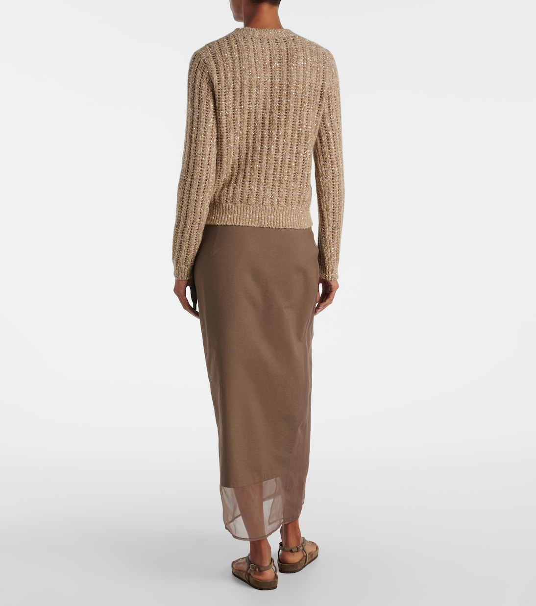 Open-knit sequined sweater | Brunello Cucinelli