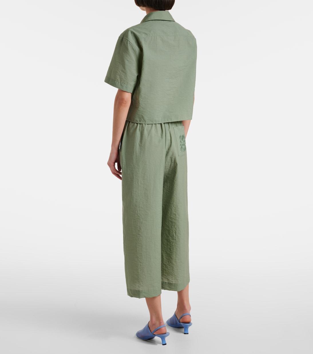 Camisa de popelín en mezcla de algodón con anagrama | Loewe