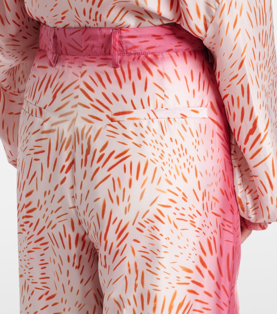 Pantaloni a gamba larga in seta con stampa | Dries Van Noten