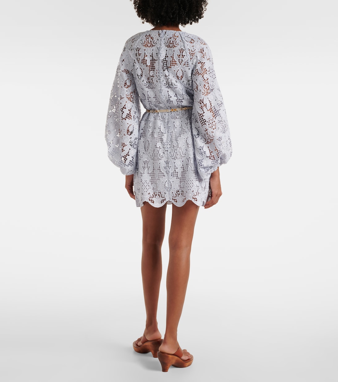 Vestido corto de encaje con cinturón | Zimmermann