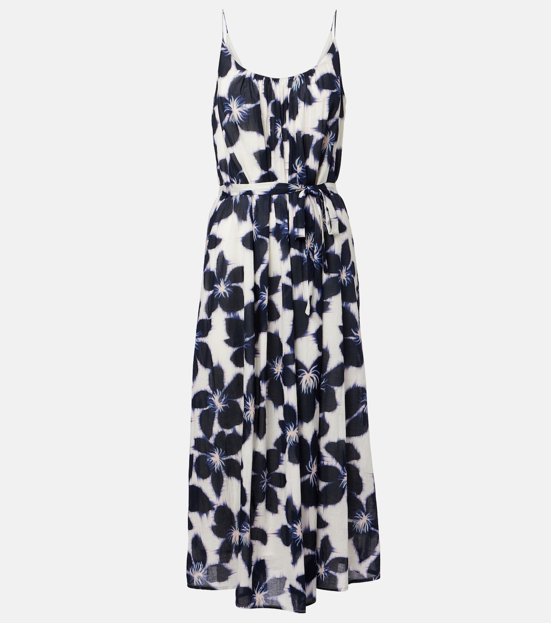 Floral cotton voile midi dress | Velvet