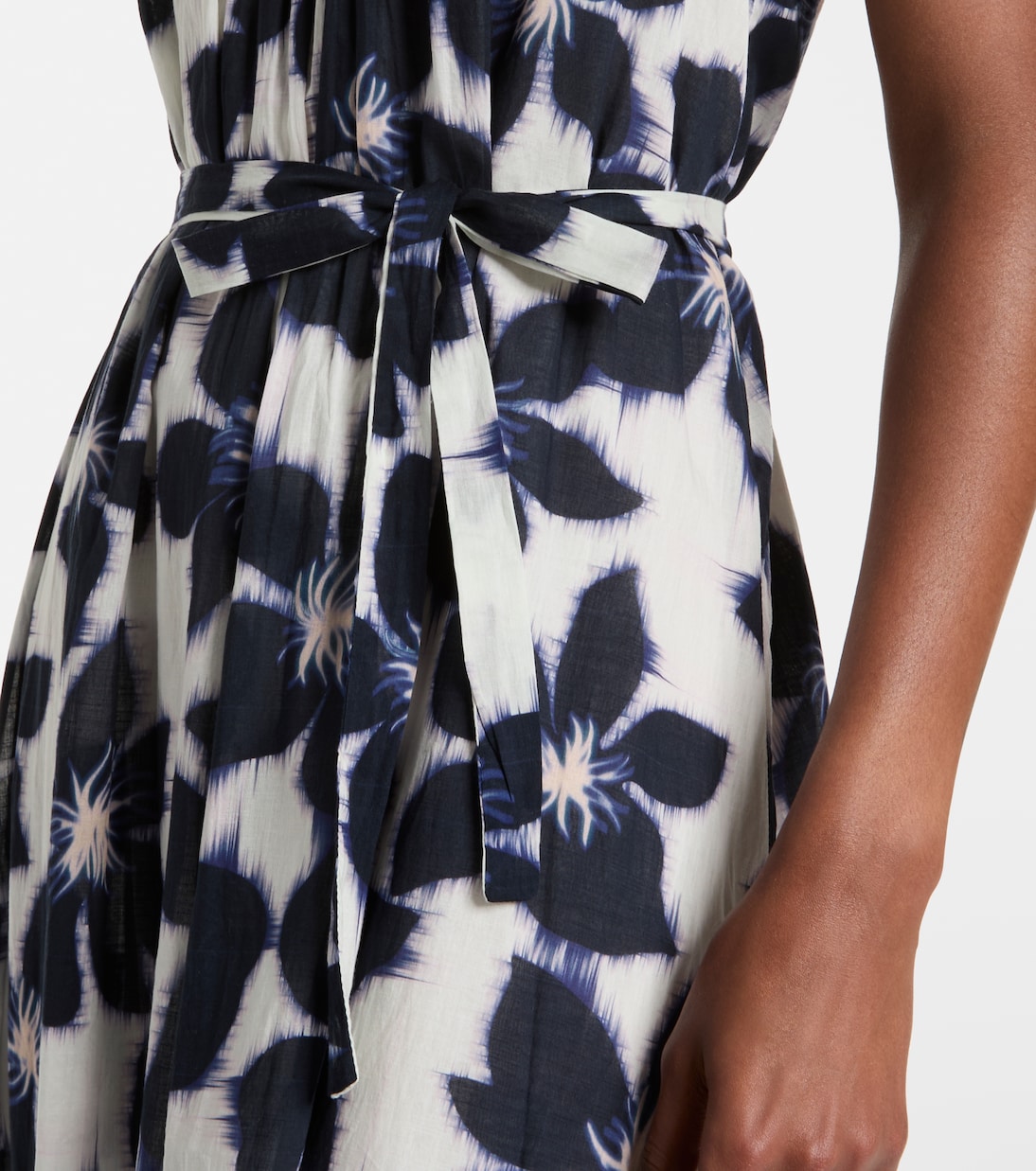 Floral cotton voile midi dress | Velvet