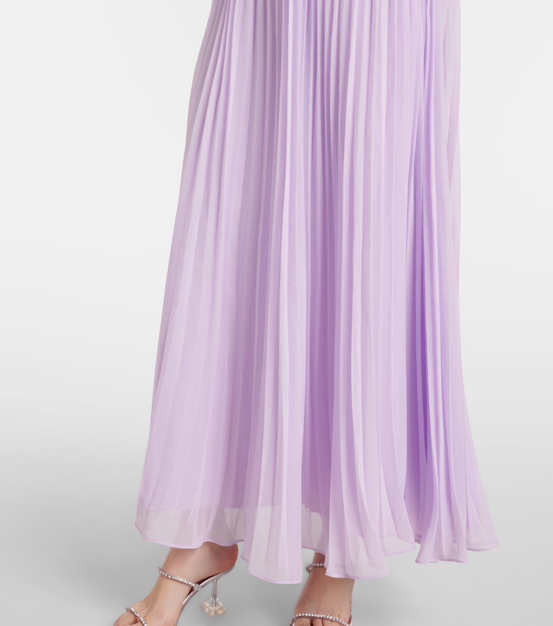 Verziertes Midikleid aus Chiffon mit Federn | Self-Portrait