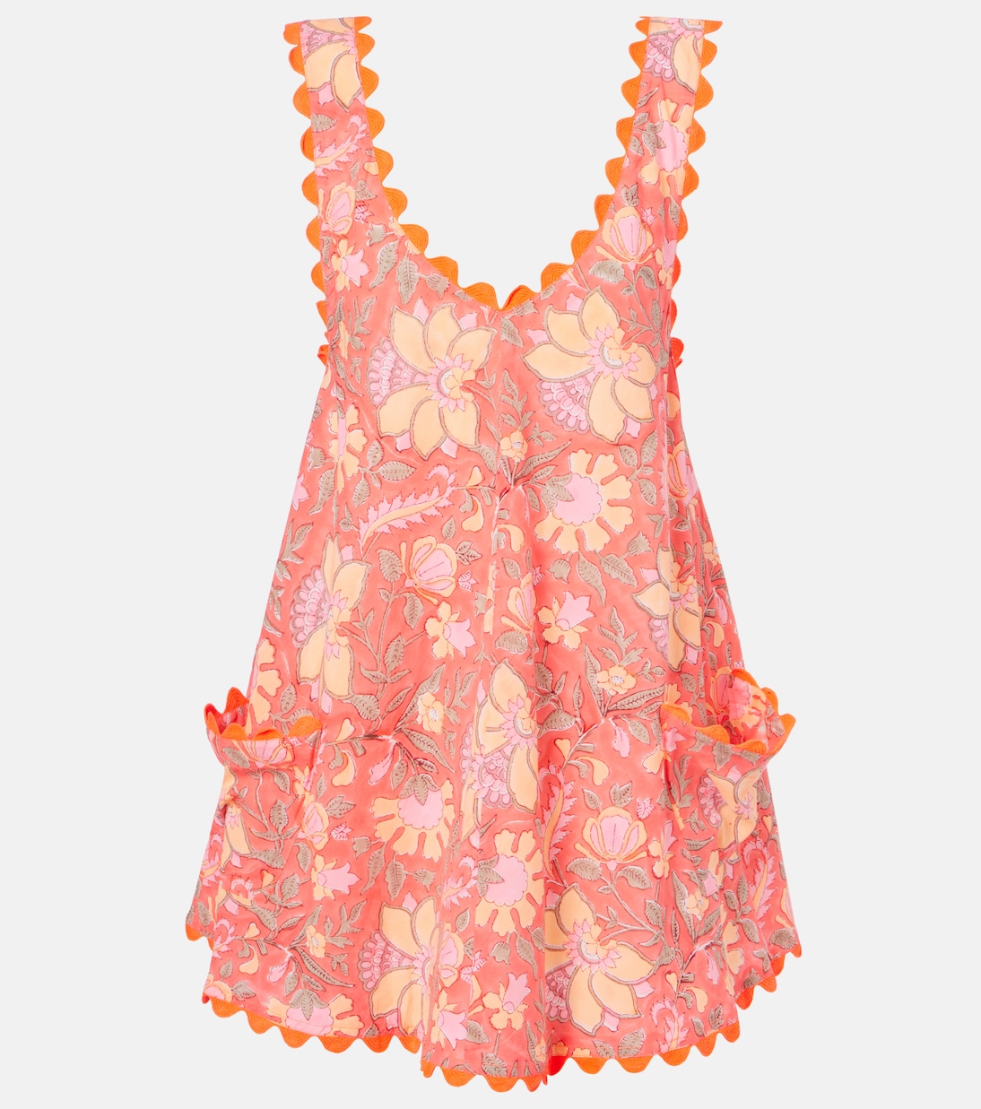 Floral scalloped cotton minidress | Juliet Dunn