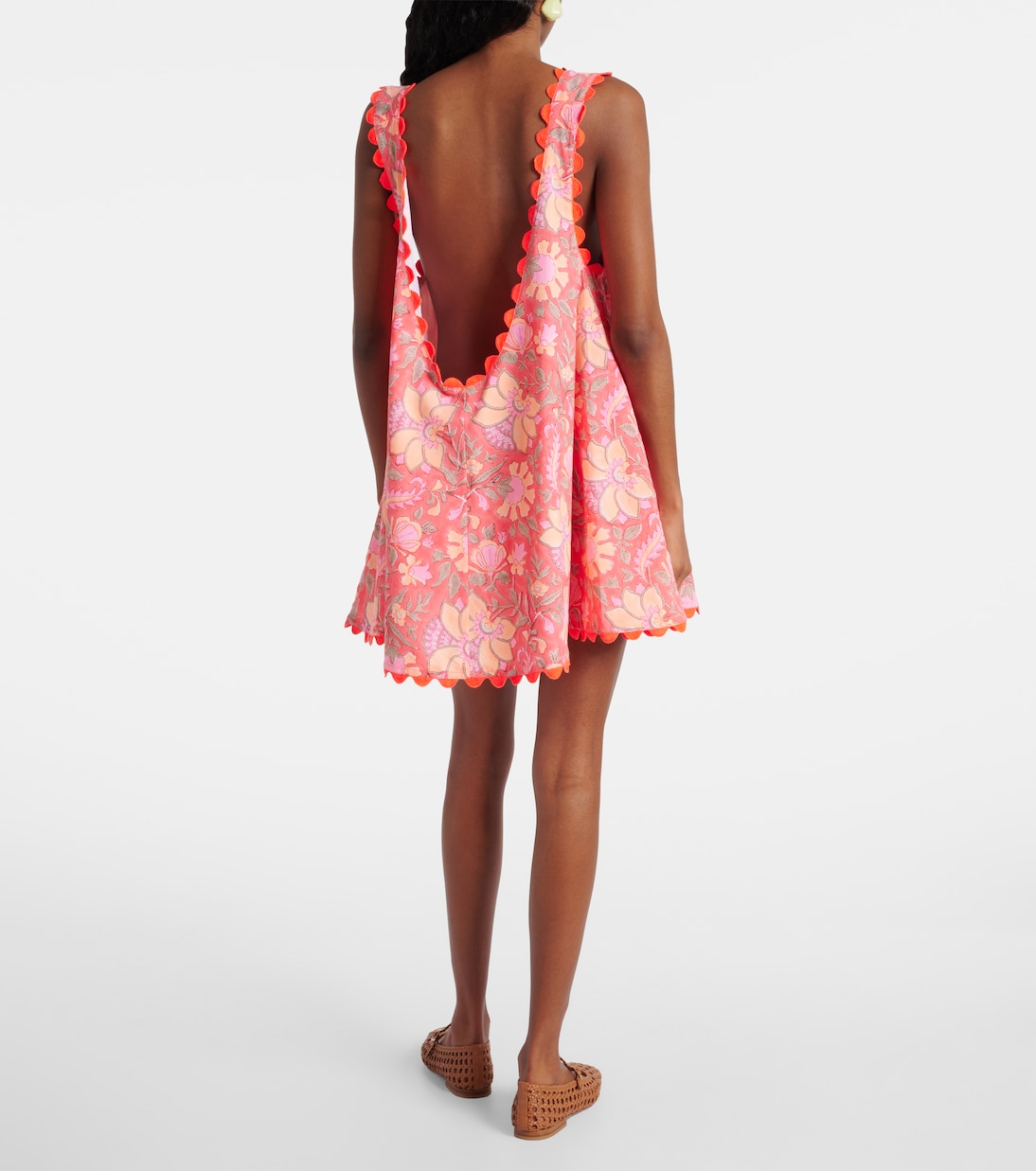 Floral scalloped cotton minidress | Juliet Dunn