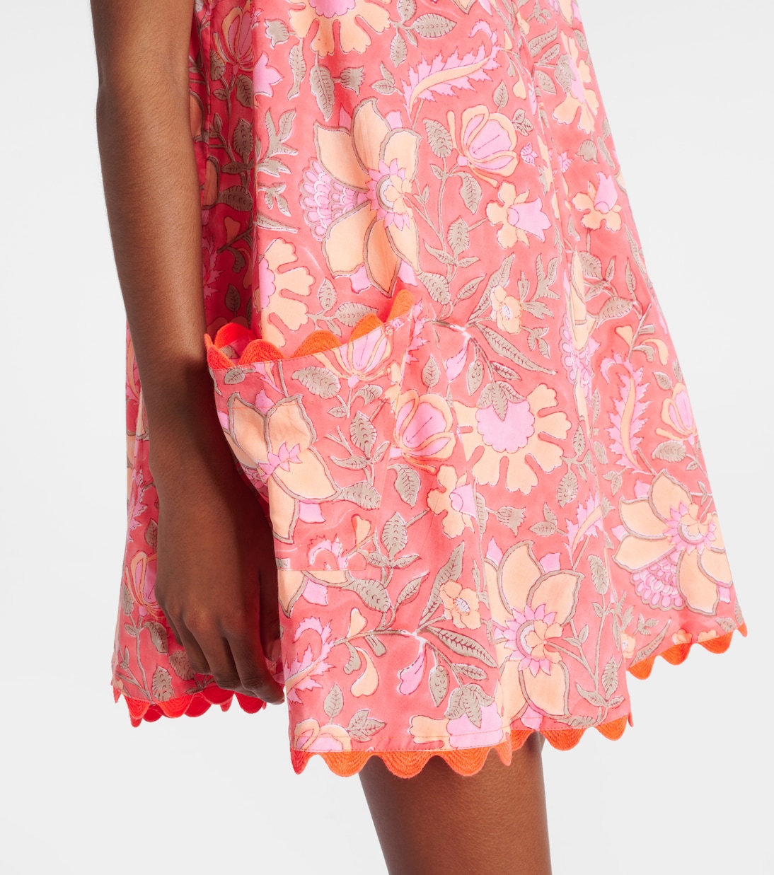 Floral scalloped cotton minidress | Juliet Dunn