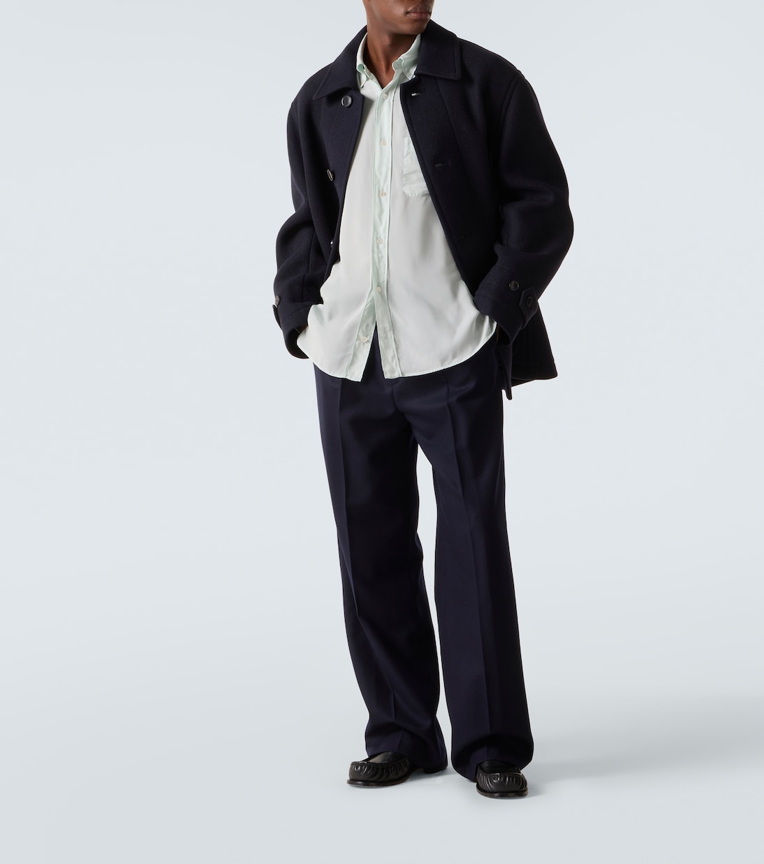 Wool flannel wide-leg pants | Dries Van Noten