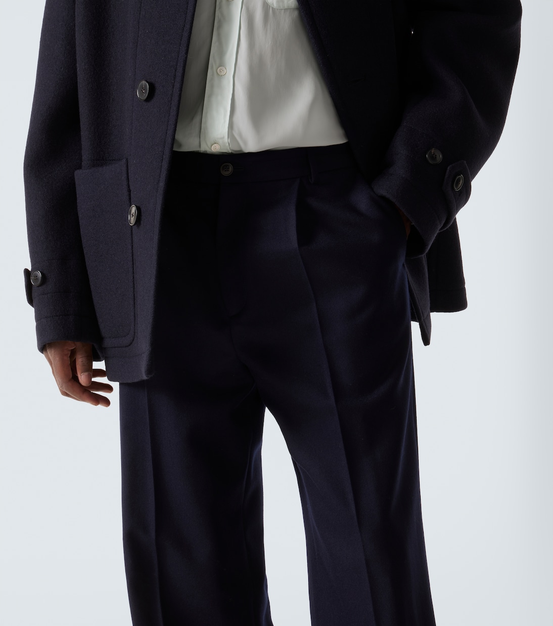 Wool flannel wide-leg pants | Dries Van Noten
