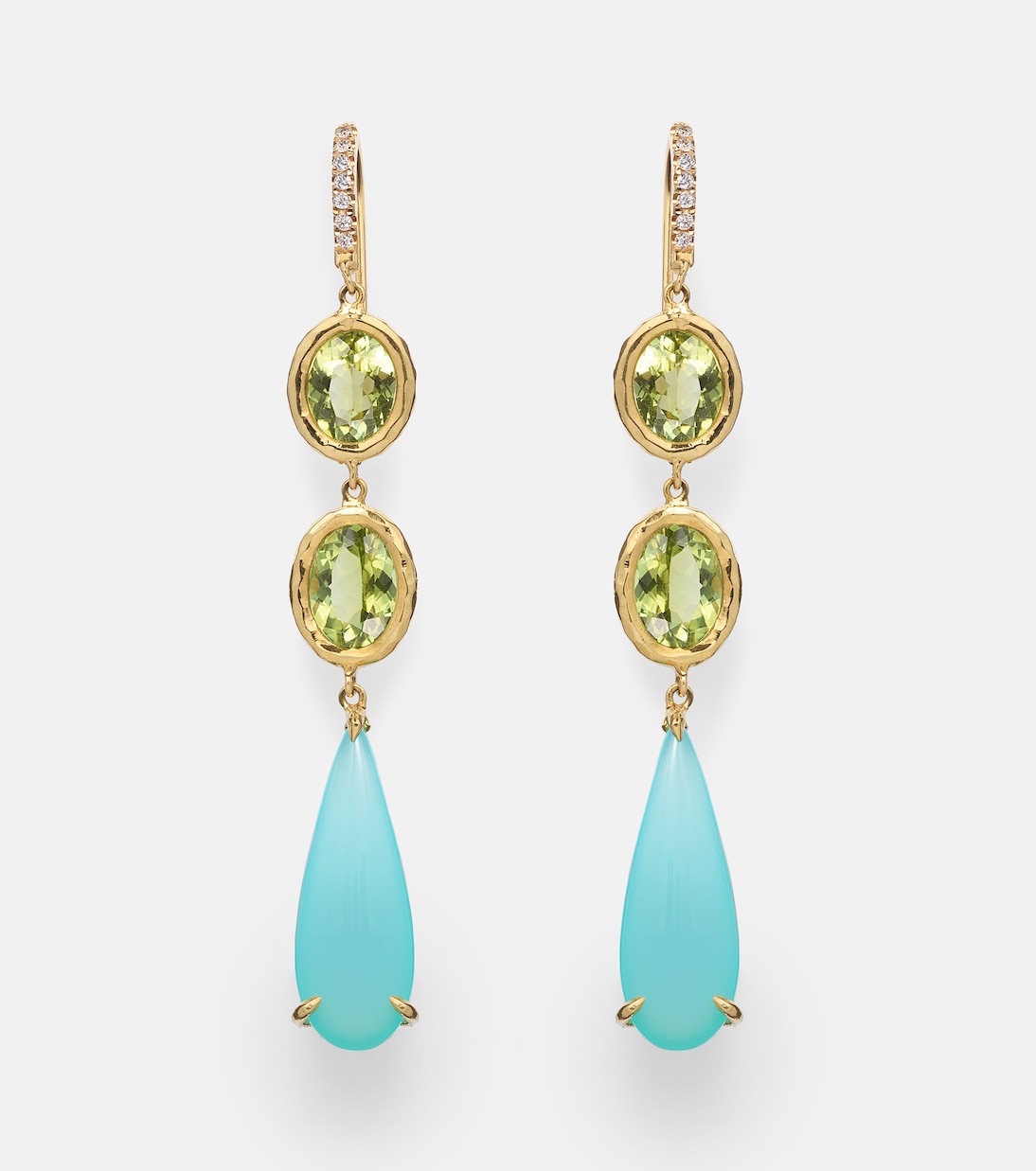 Boucles d’oreilles Santorini en or 18 ct et pierres précieuses | Octavia Elizabeth