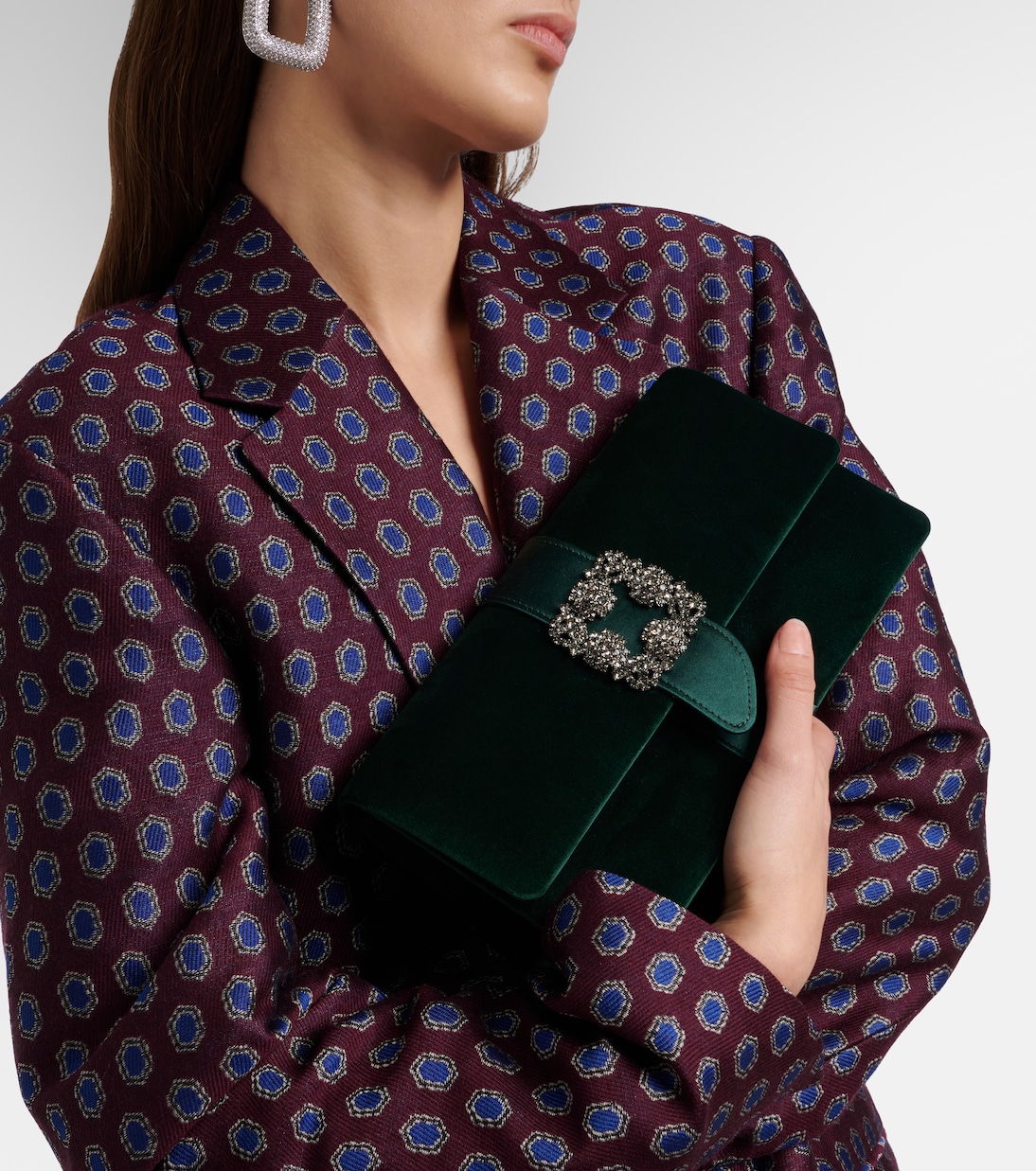 Capri embellished velvet clutch | Manolo Blahnik