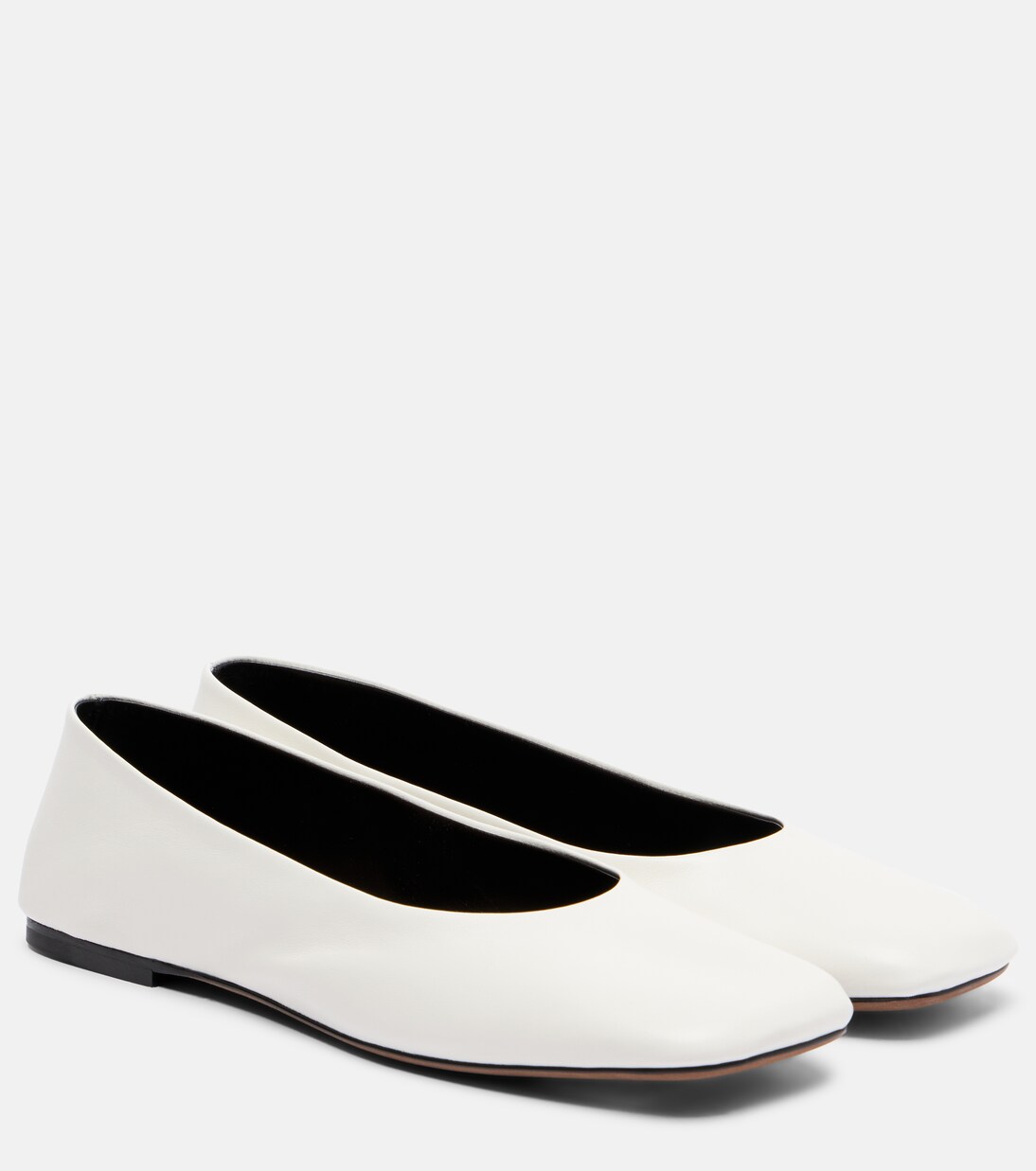 Square leather ballet flats | The Row