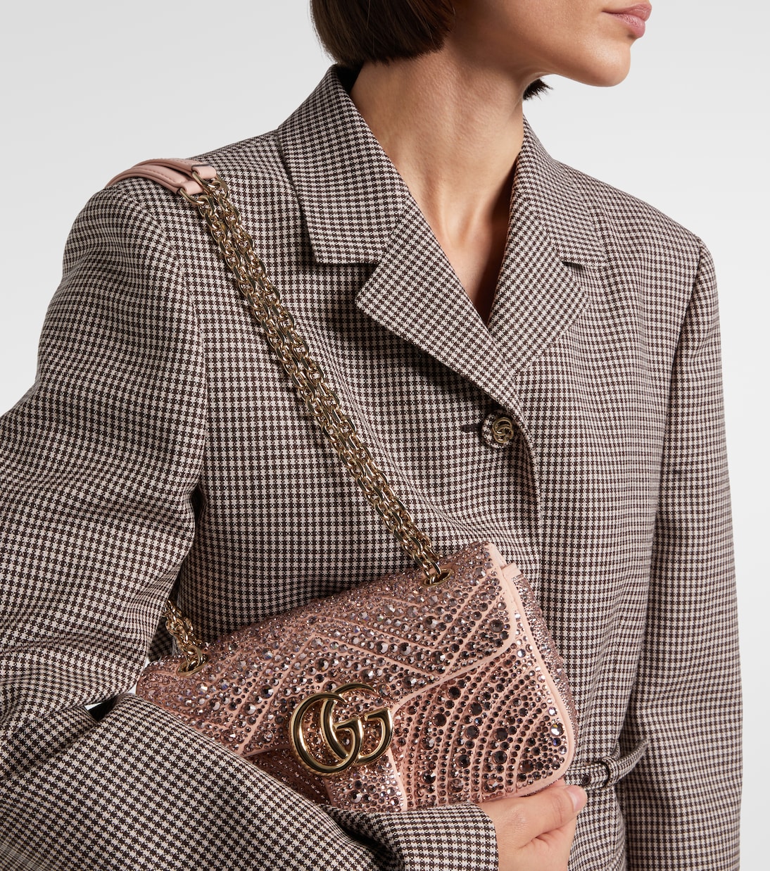 GG Marmont 스몰 레더 숄더 백 | Gucci