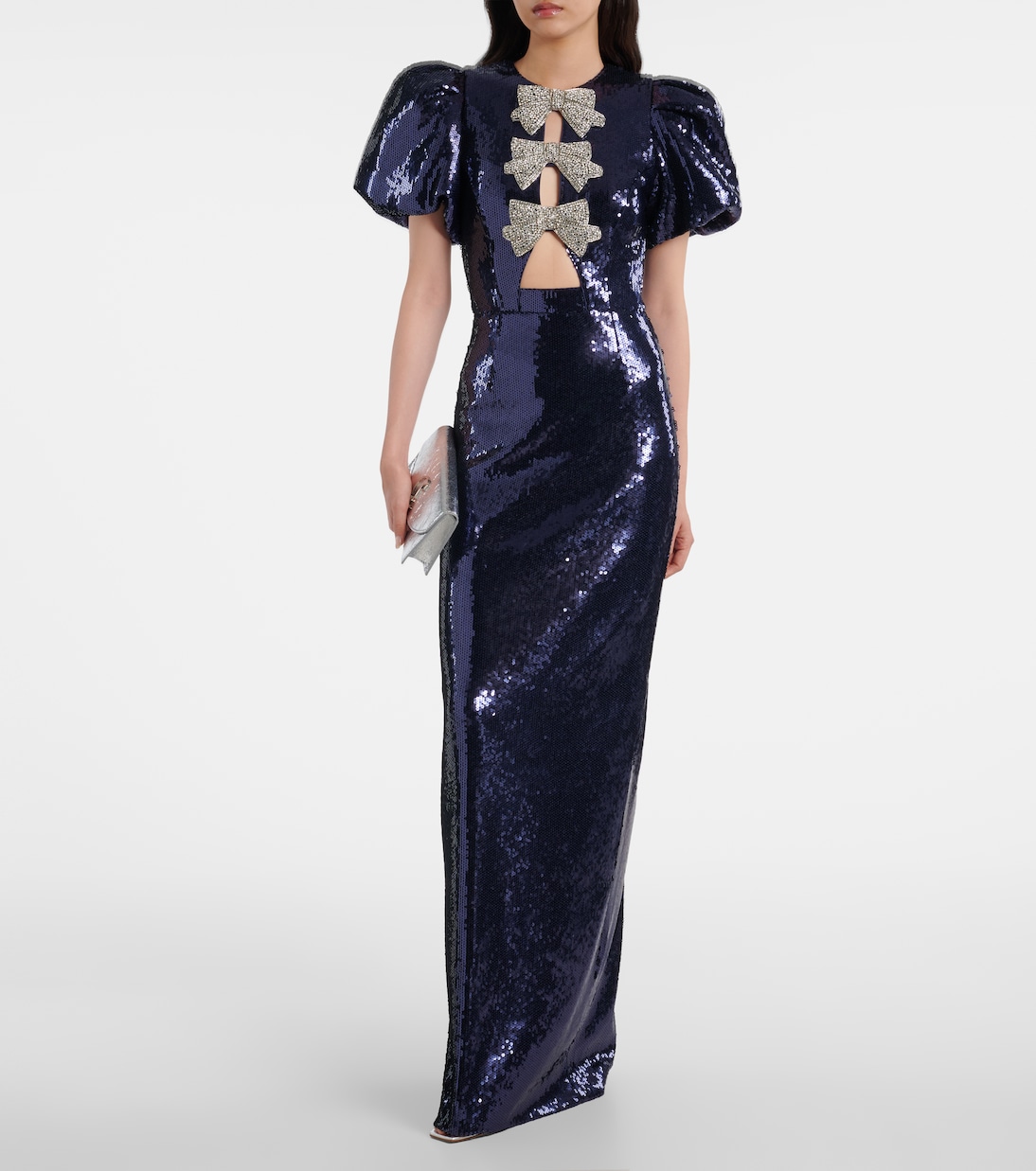 Cressida puff-sleve sequined gown | Rebecca Vallance