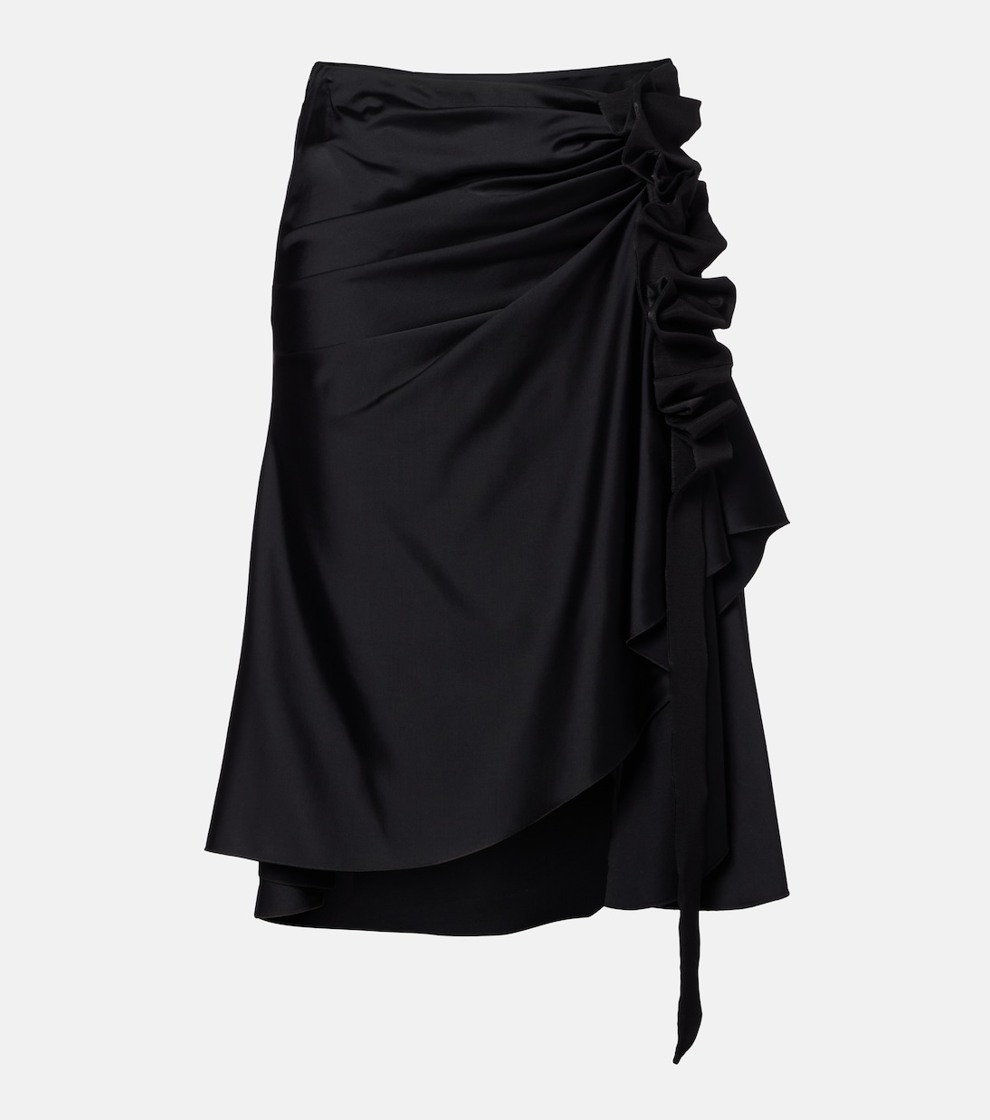 Gathered asymmetric midi skirt | McQueen
