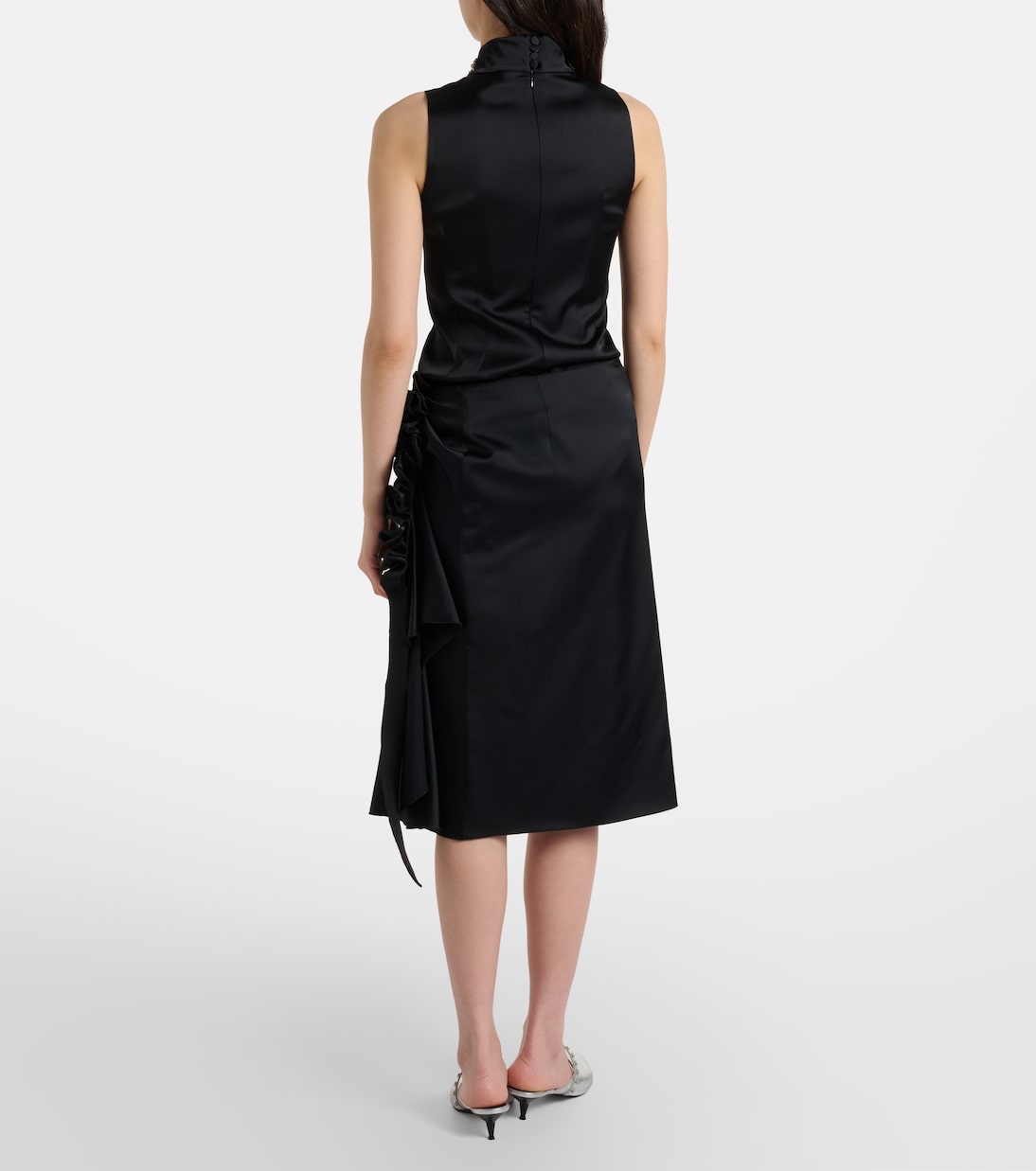 Gathered asymmetric midi skirt | McQueen