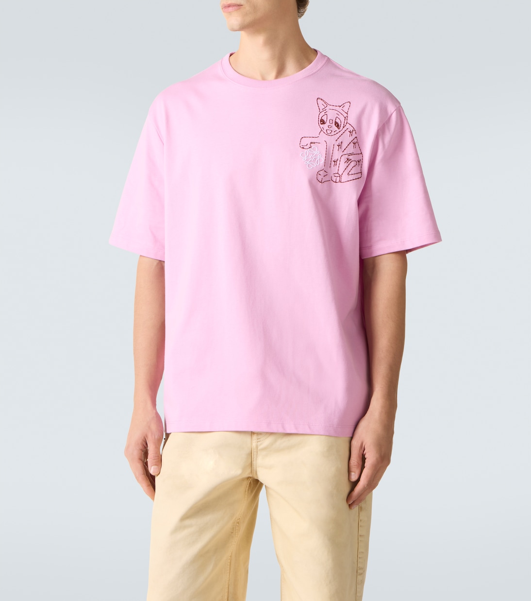 x Louis Wain embroidered cotton jersey T-shirt | Loewe