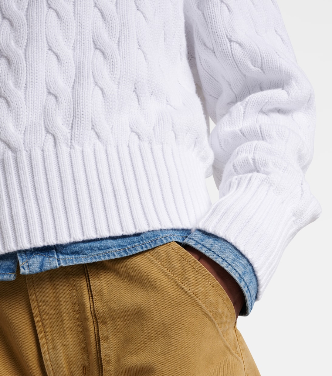 Jersey trenzado de algodón con cremallera parcial | Polo Ralph Lauren