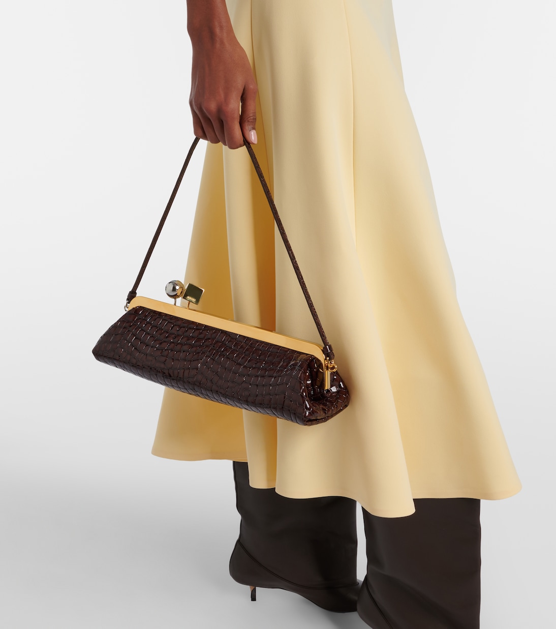 Salon croc-effect leather shoulder bag | Jacquemus