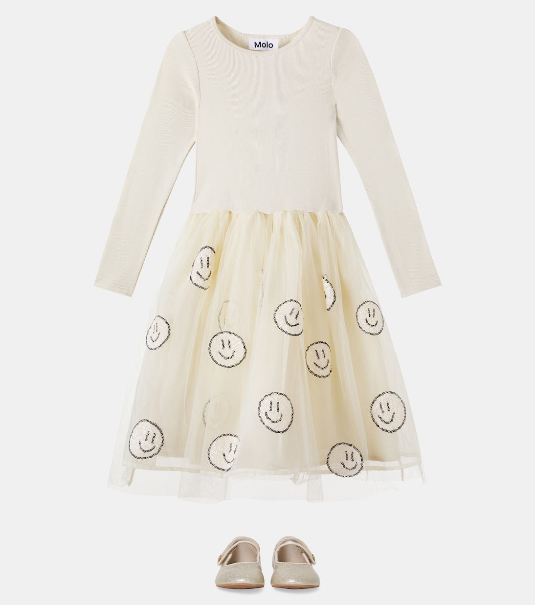 Robe Cyrus en coton mélangé et tulle | Molo