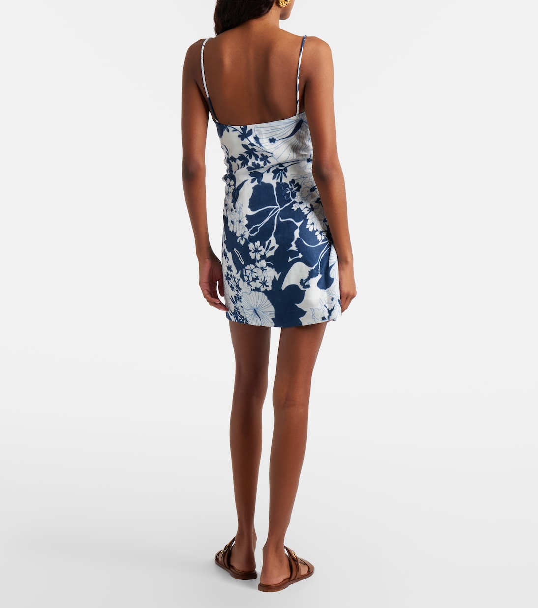 Vestido corto Paradiso de lino floral | SIR