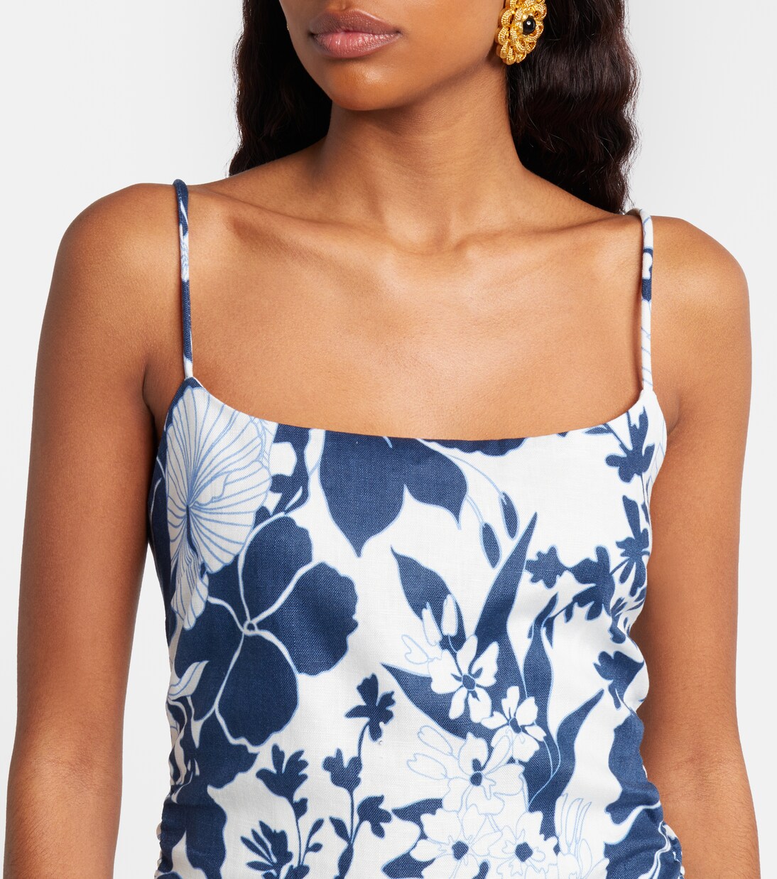 Vestido corto Paradiso de lino floral | SIR