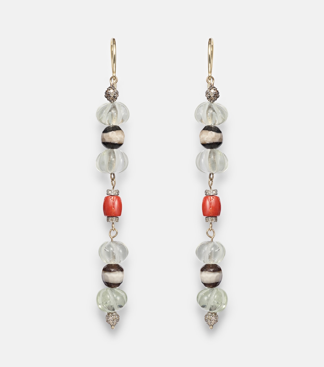 9kt gold (375/1000) and sterling silver (925) earrings with gemstones | Ileana Makri
