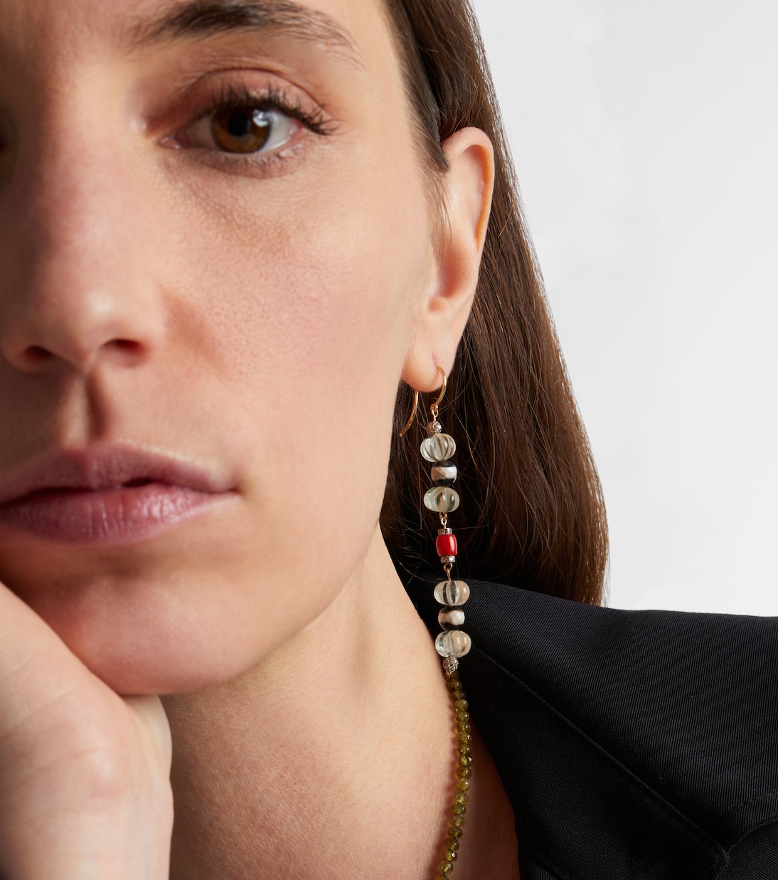 9kt gold (375/1000) and sterling silver (925) earrings with gemstones | Ileana Makri