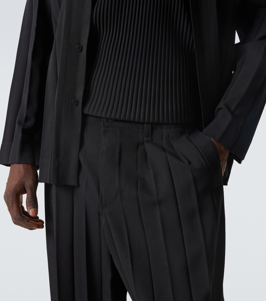Edge Ensemble pleated straight pants | Homme Plissé Issey Miyake