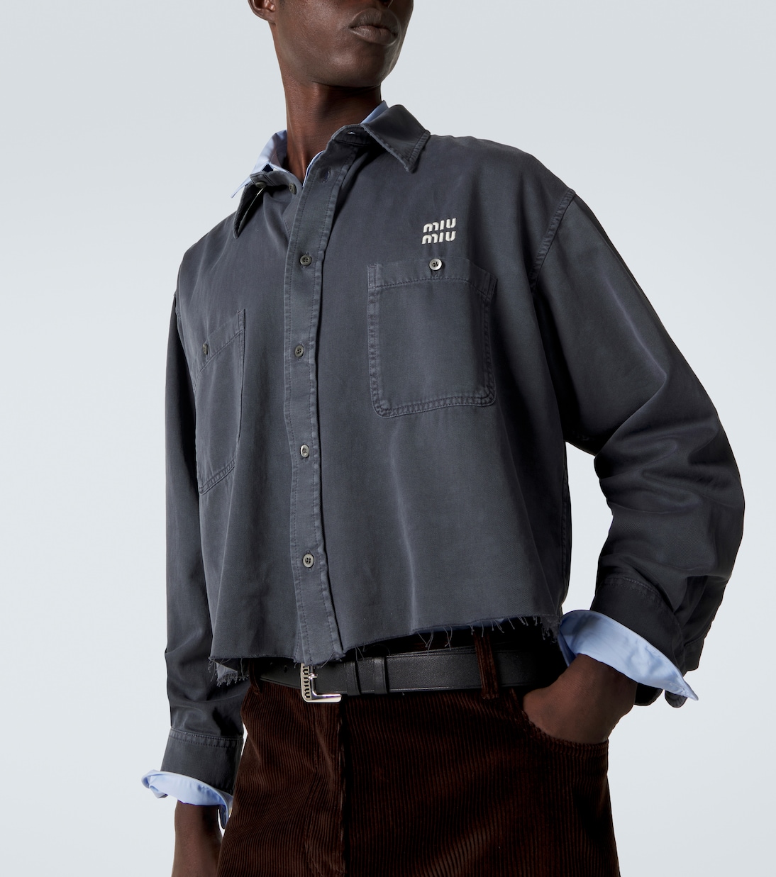 Camisa de denim con logo | Miu Miu