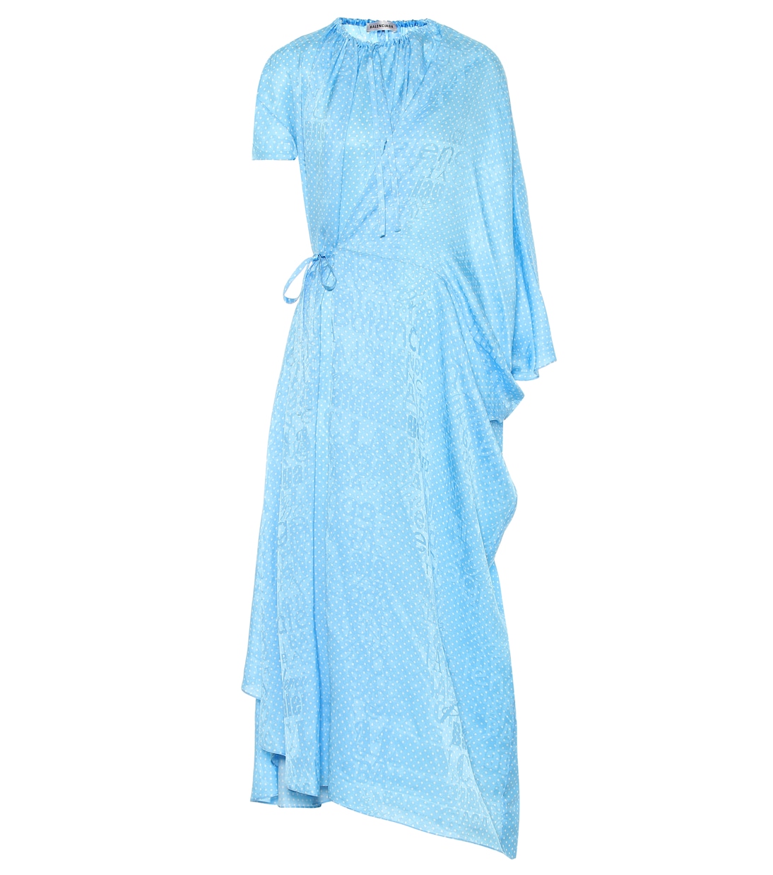 Robe asymétrique en soie à pois | Balenciaga