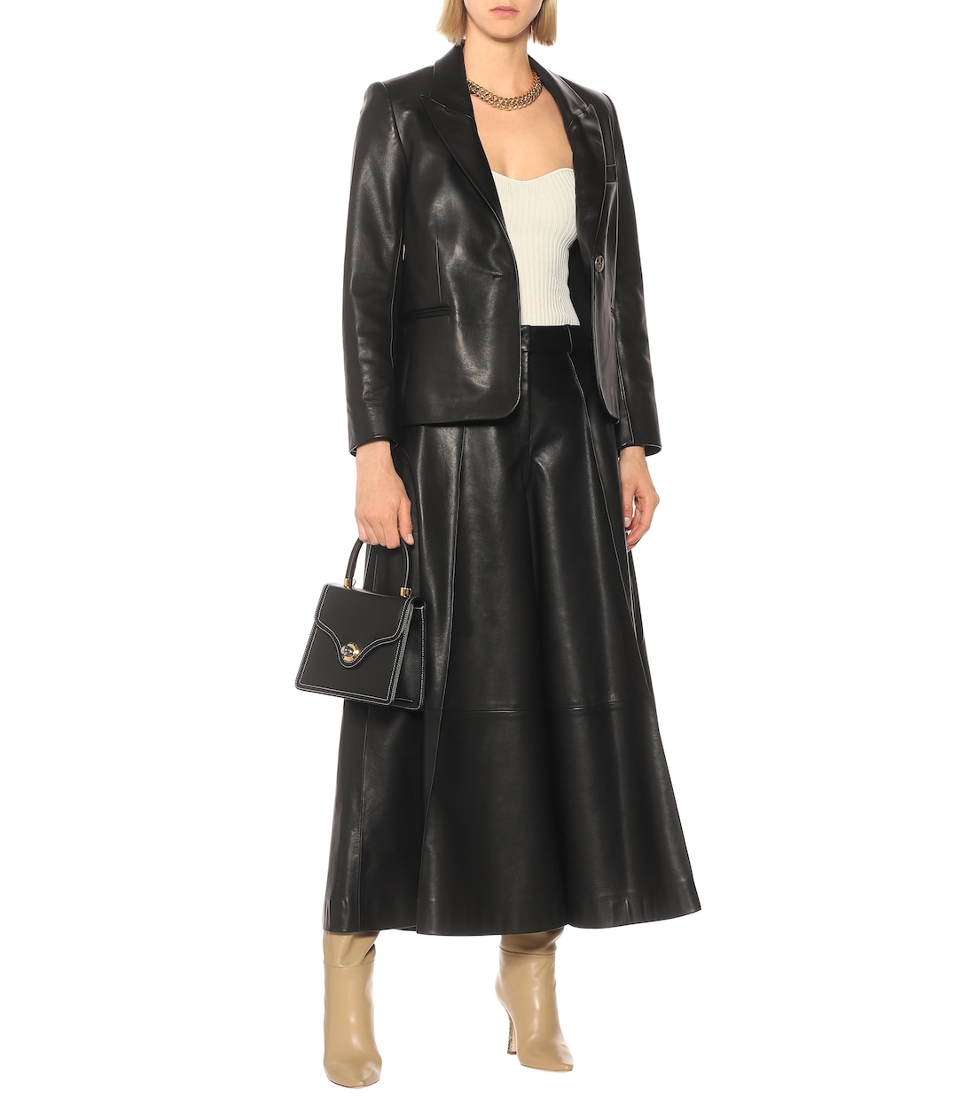 Jupe-culotte Selma en cuir | Khaite