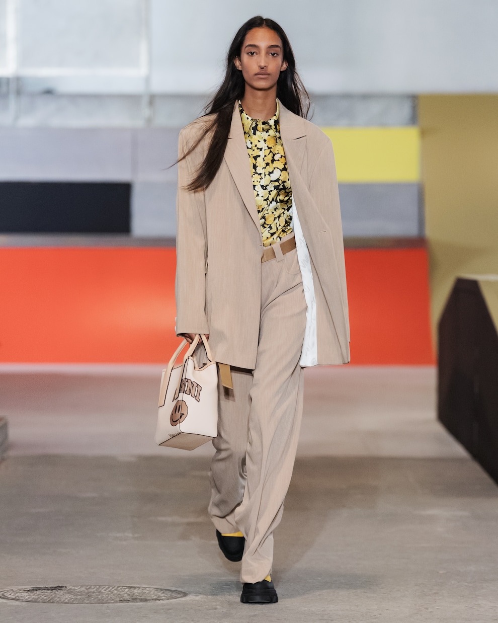 Floral stretch-silk satin shirt | Ganni