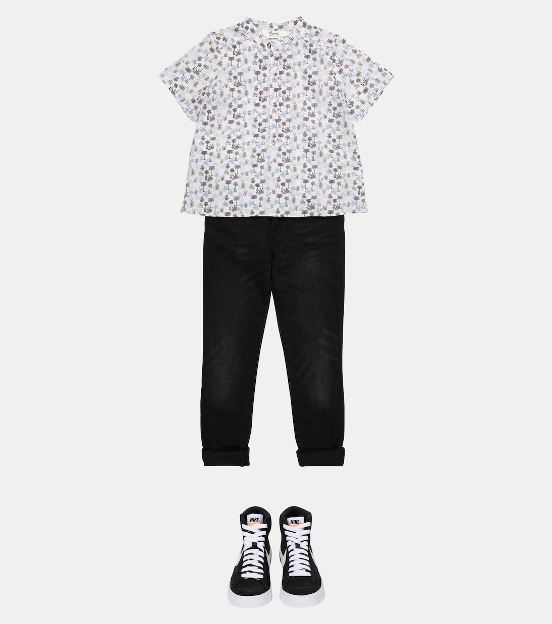 Cesar floral cotton shirt | Bonpoint