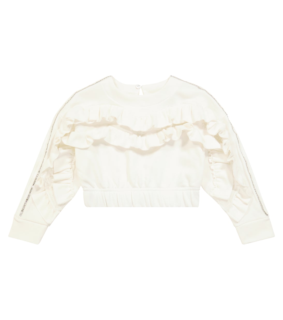 Embellished stretch-cotton sweatshirt | Monnalisa