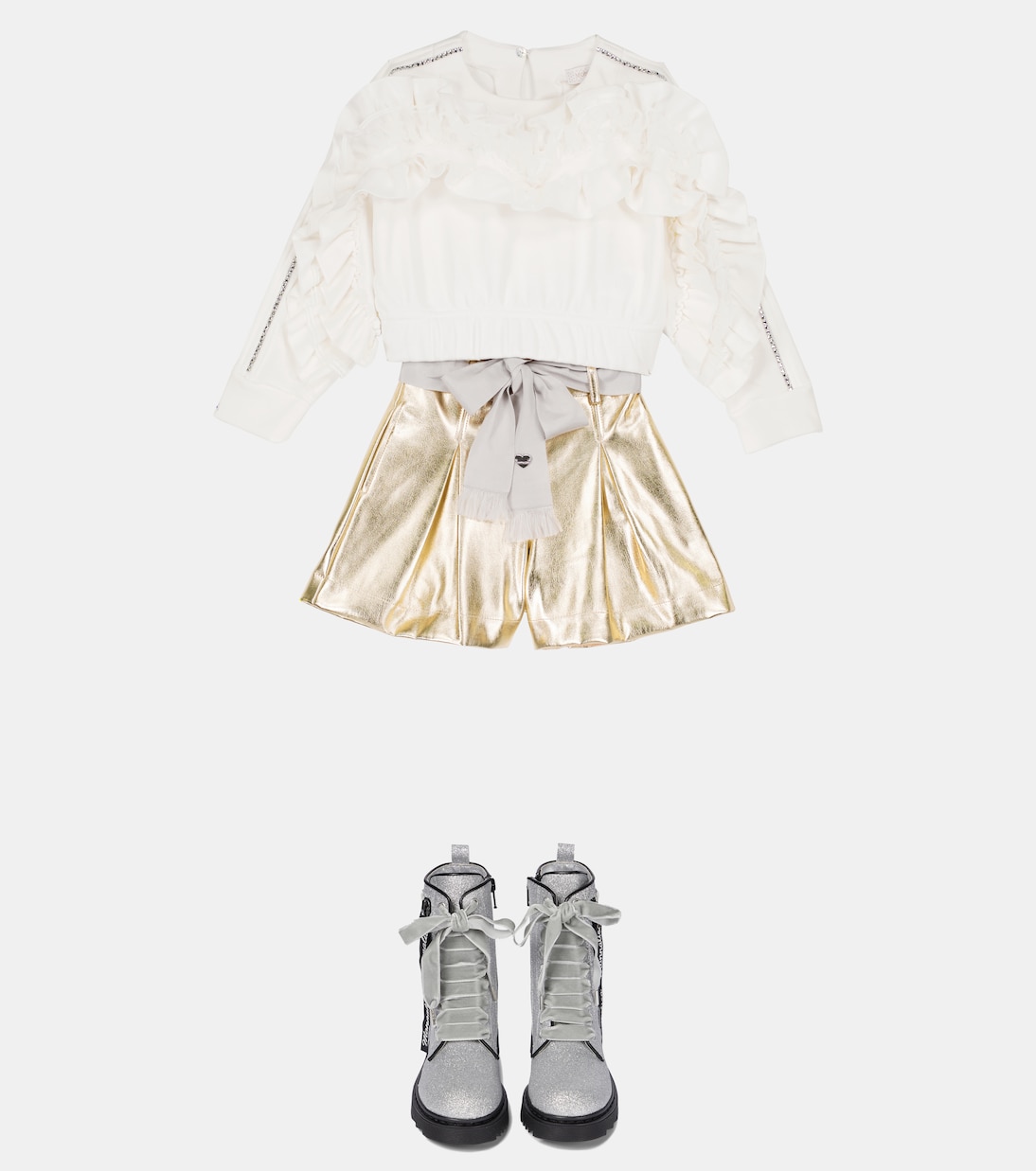 Embellished stretch-cotton sweatshirt | Monnalisa