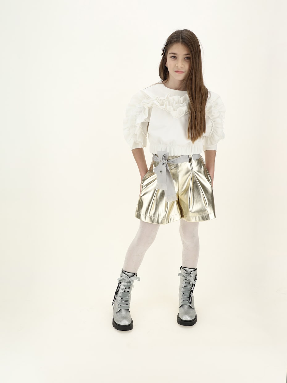Embellished stretch-cotton sweatshirt | Monnalisa