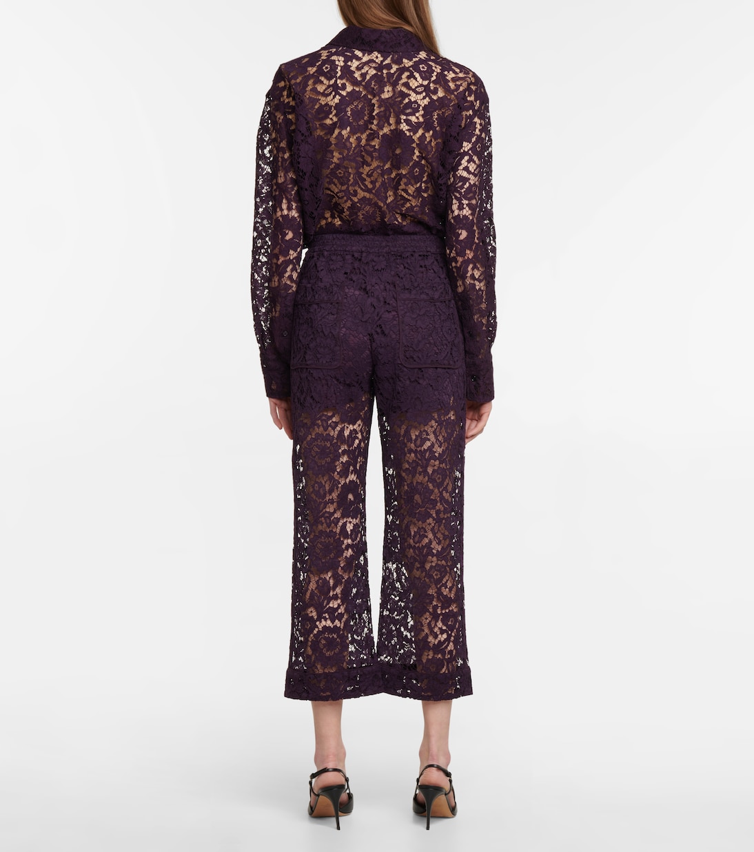 Jupe-culotte en dentelle à fleurs | Valentino
