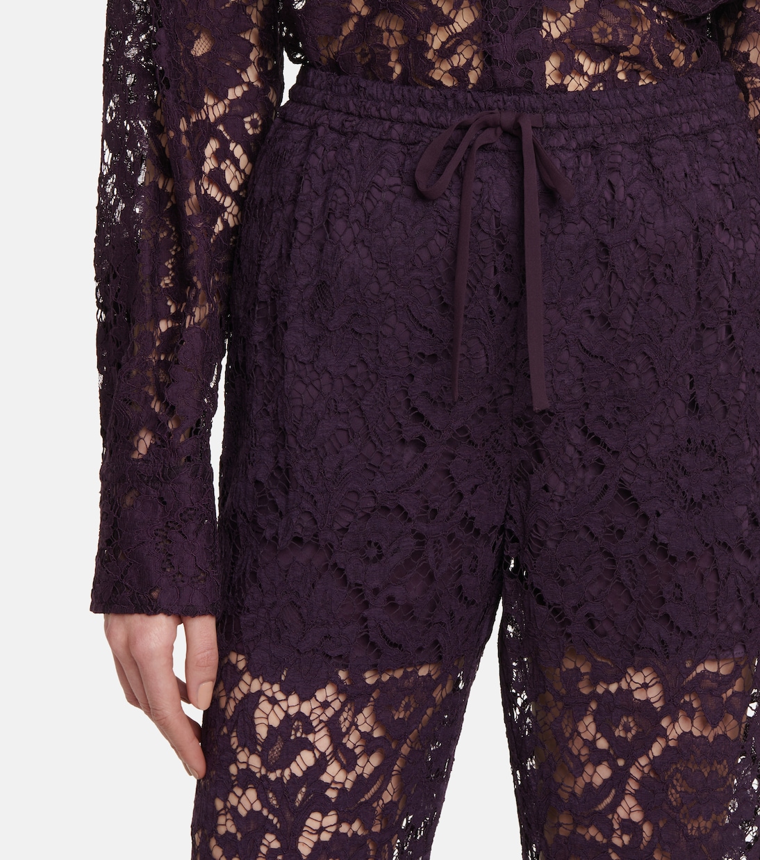 Jupe-culotte en dentelle à fleurs | Valentino