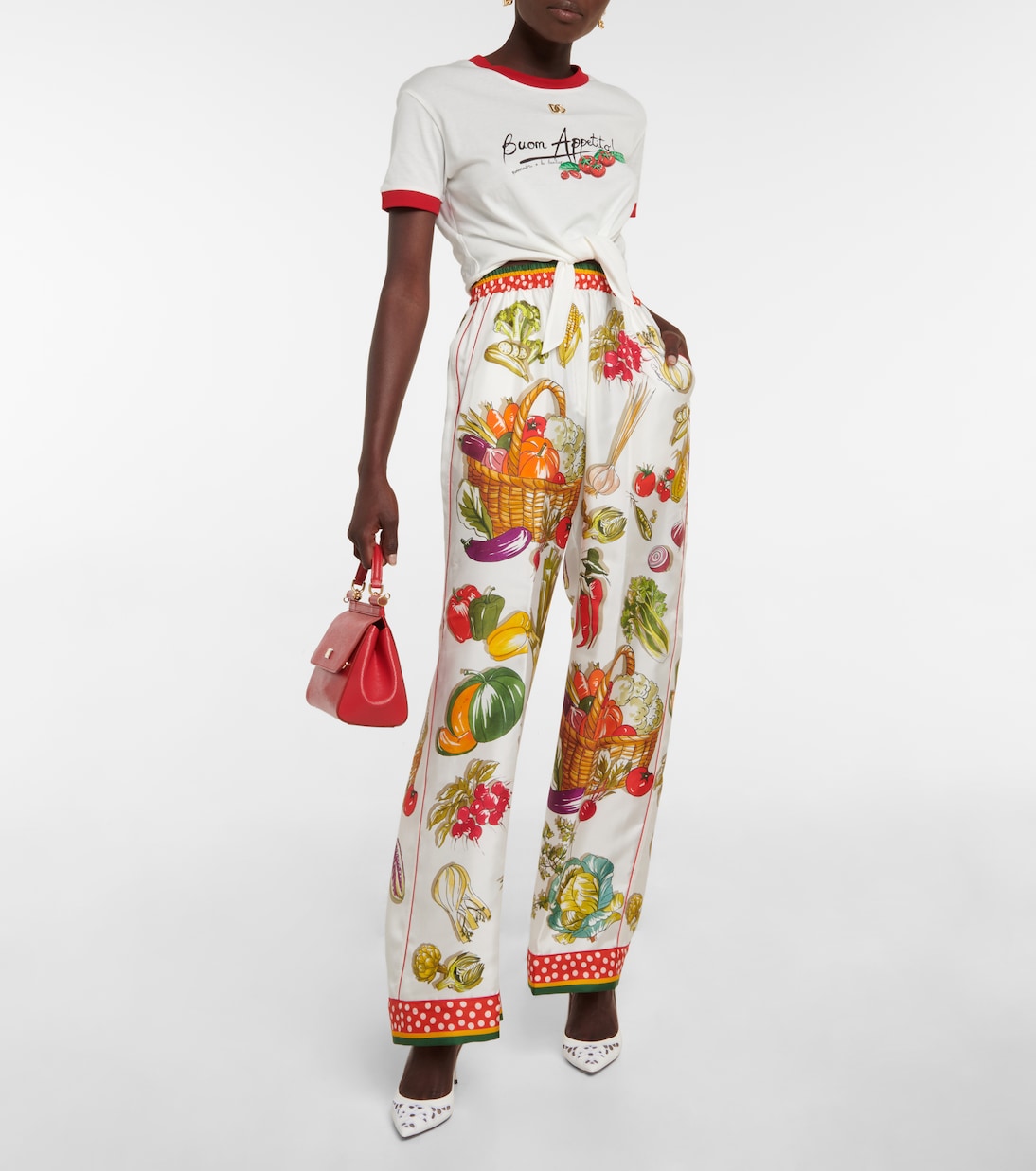 Pantalon ample imprimé en sergé de soie | Dolce&Gabbana