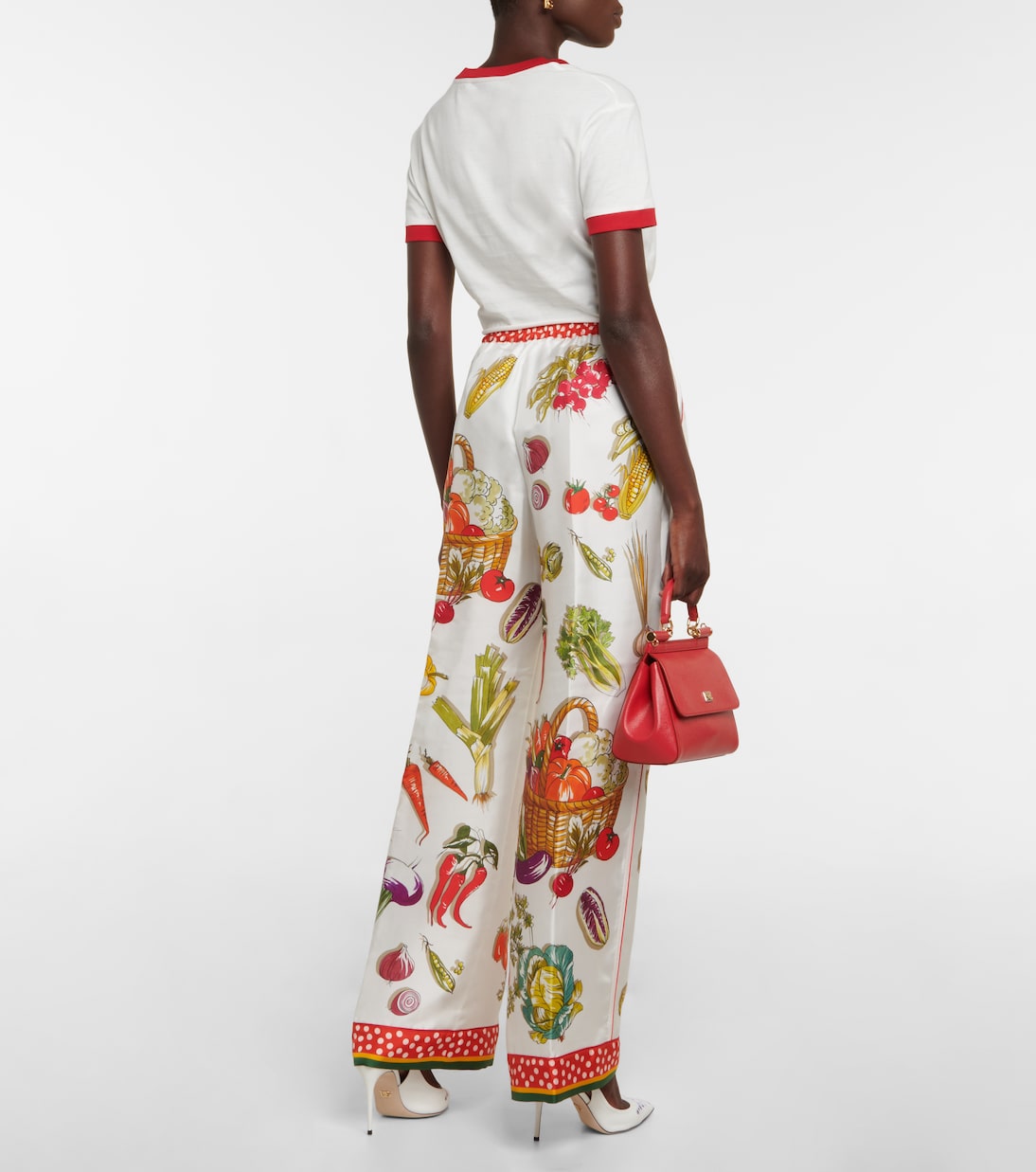 Pantalon ample imprimé en sergé de soie | Dolce&Gabbana