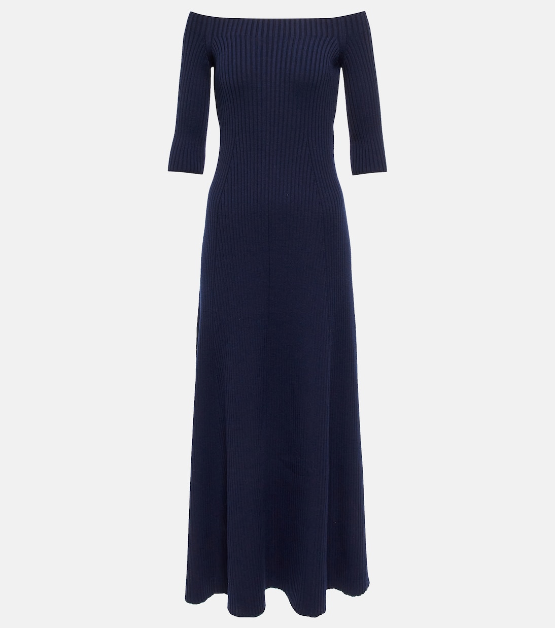 Off-shoulder wool-blend maxi dress | Chloé