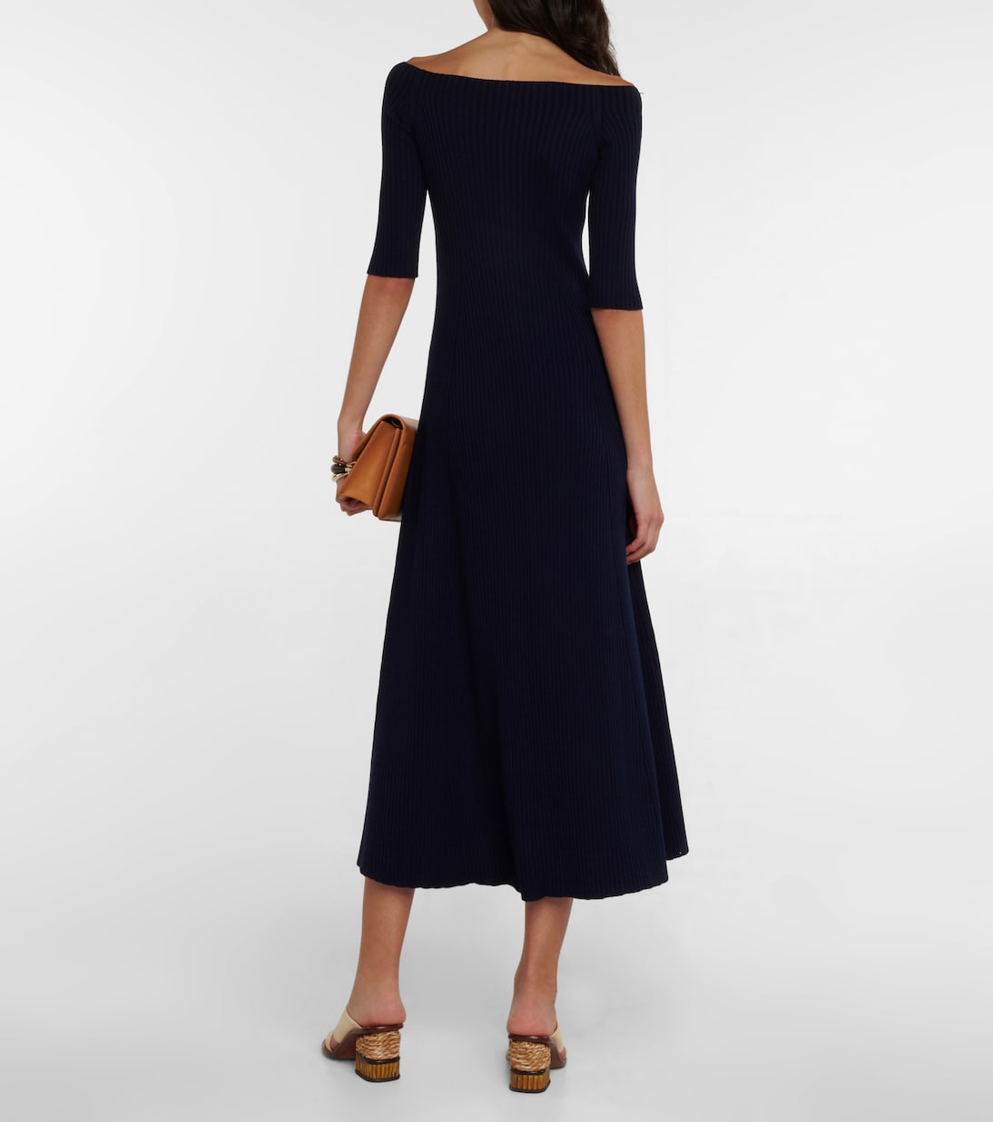 Off-shoulder wool-blend maxi dress | Chloé