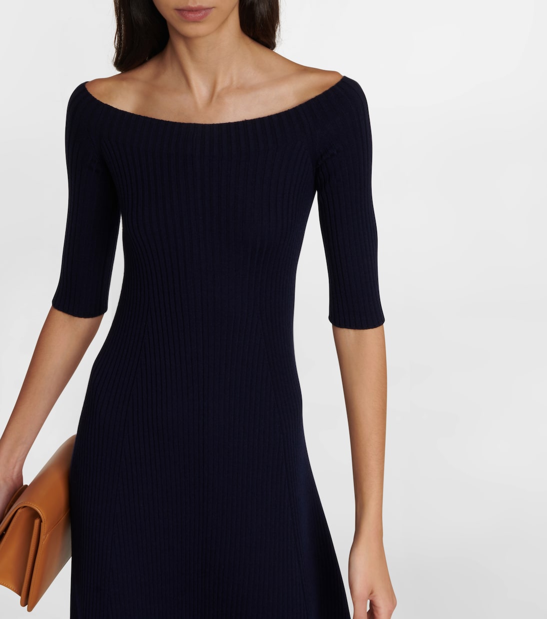 Off-shoulder wool-blend maxi dress | Chloé