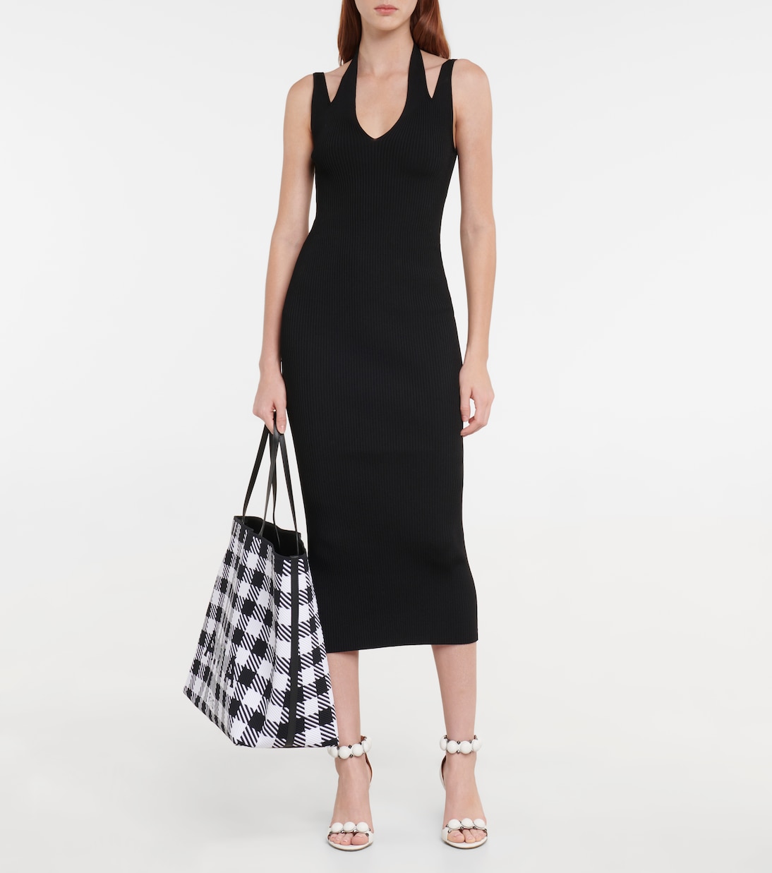 Abito midi in maglia a coste | Alaïa