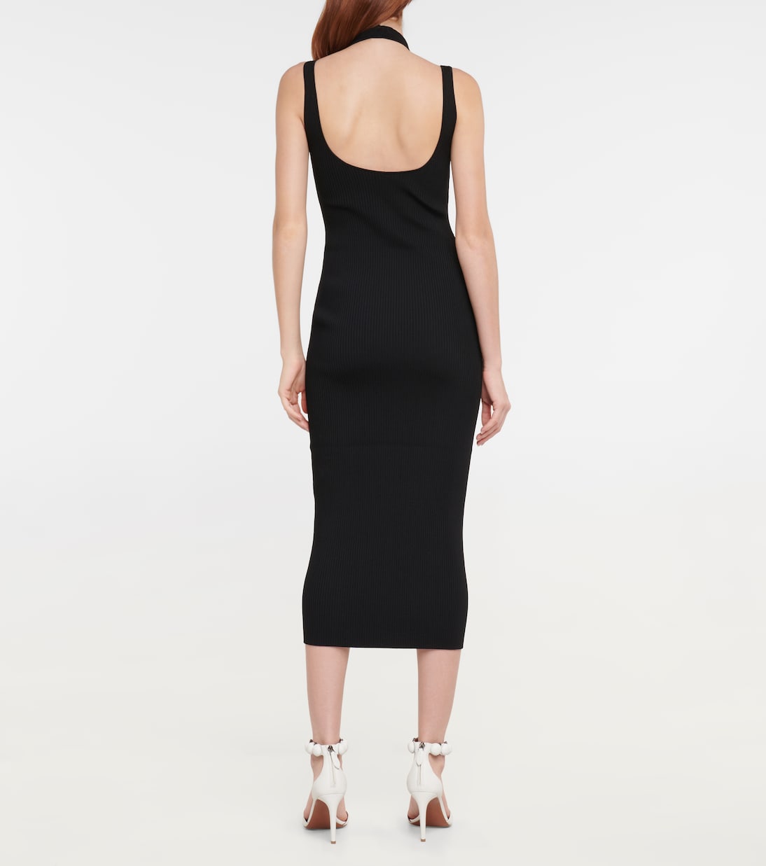 Abito midi in maglia a coste | Alaïa