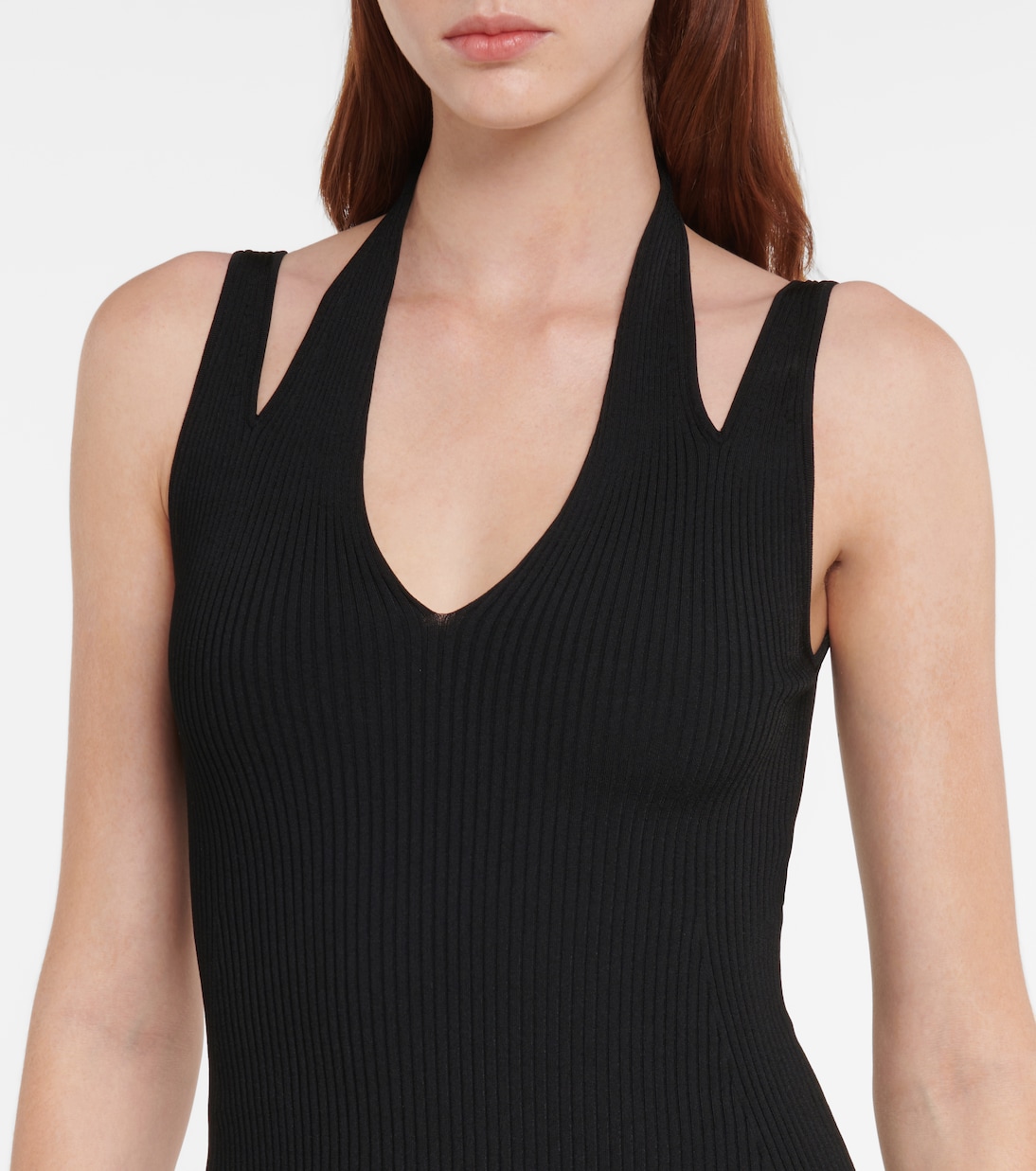Abito midi in maglia a coste | Alaïa