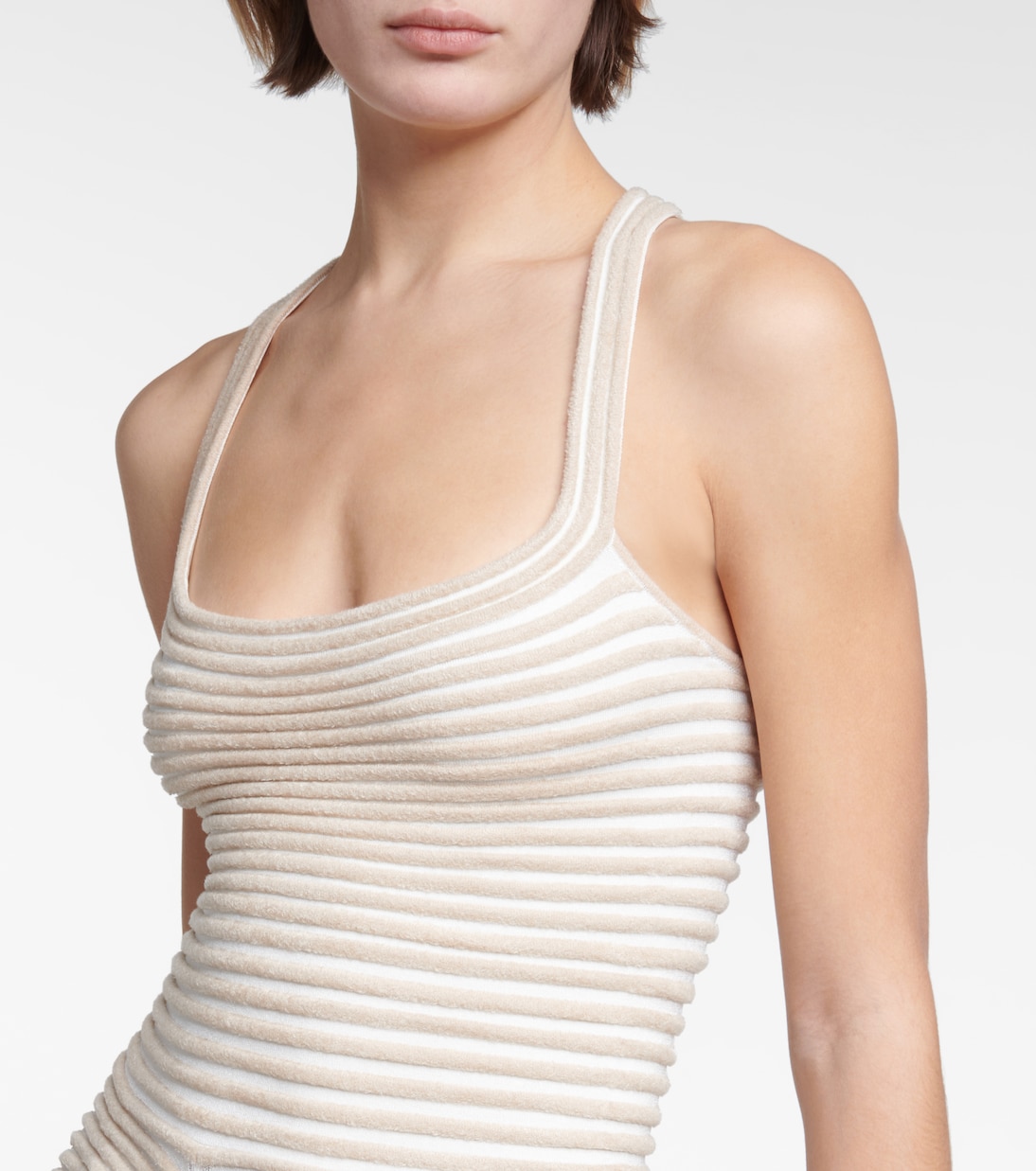 Crêpe and chenille ballerina minidress | Alaïa