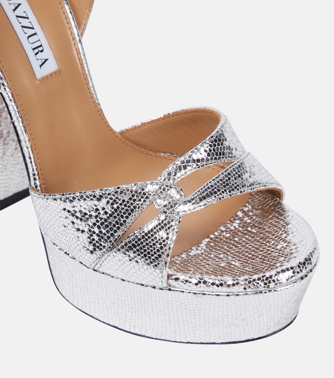 Sandales Sinner à plateau en cuir embossé | Aquazzura