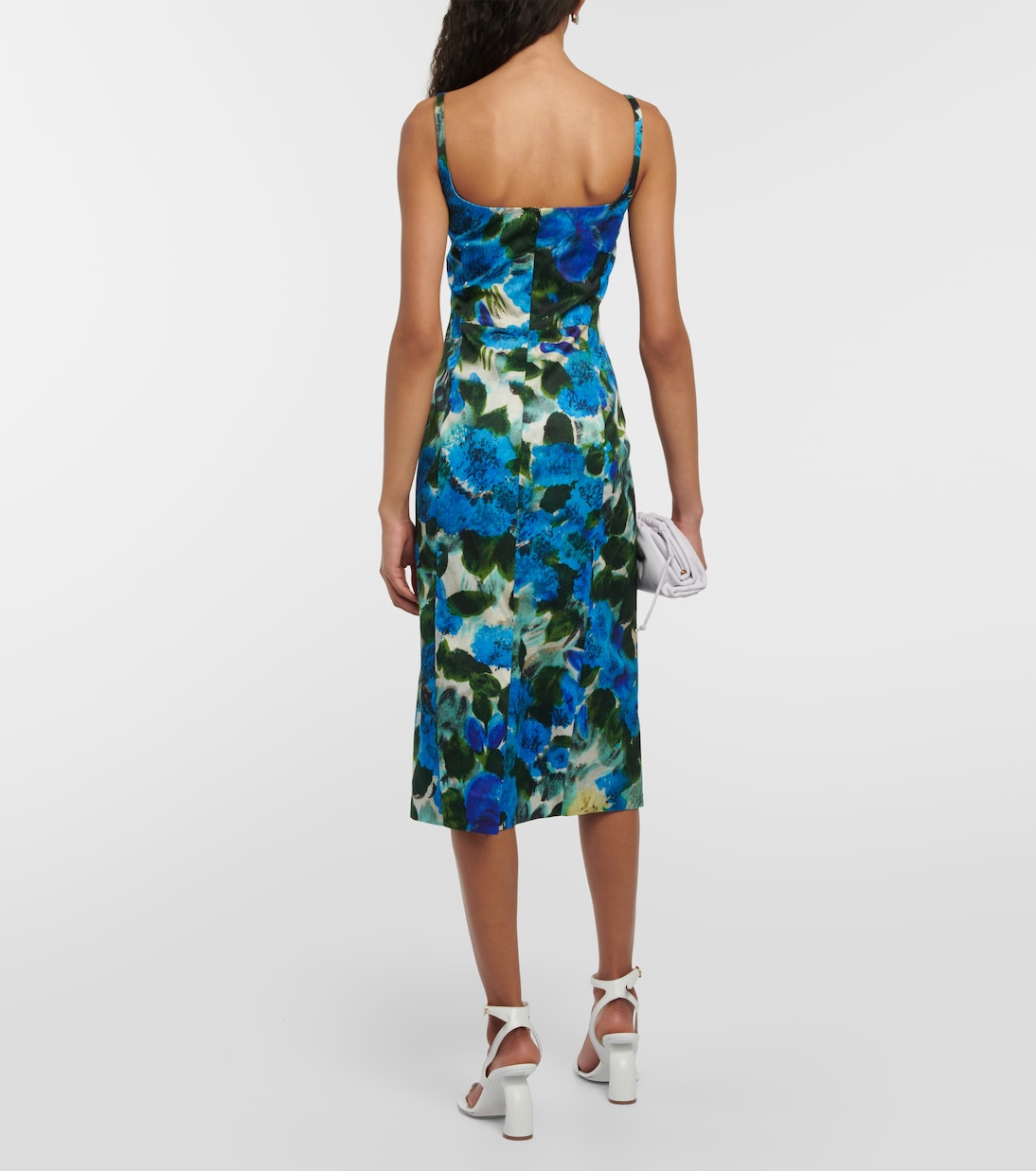 Floral cotton poplin midi dress | Dries Van Noten