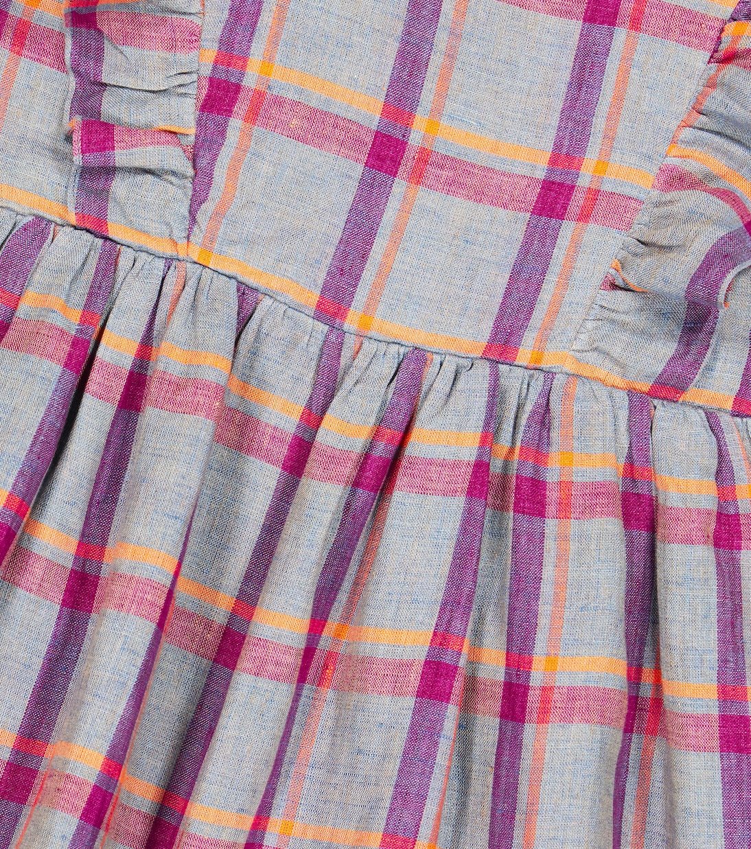 Abito Carole in lino a quadri | Bonpoint